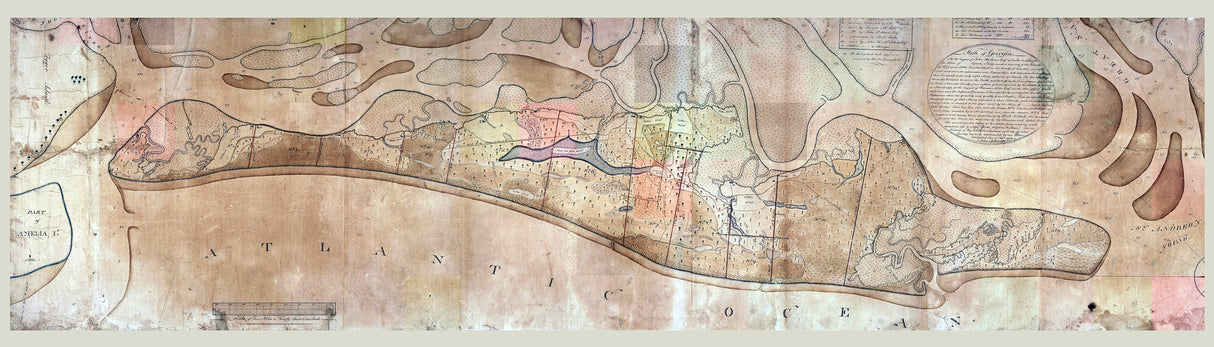 1802 Map of Cumberland Island Camden County Georgia