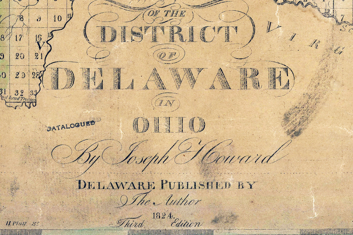 1824 Map of Delaware County Ohio