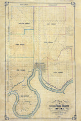 1857 Map of Vanderburgh County Indiana