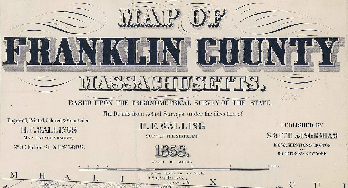 1858 Map of Franklin County Massachusetts