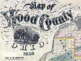 1858 Map of Wood County Ohio