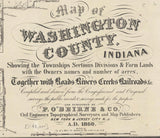 1860 Farm Line Map of Washington County Indiana