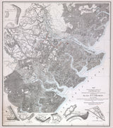 1864 Map of Savannah Georgia and Forts