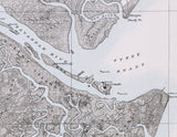 1864 Map of Savannah Georgia and Forts