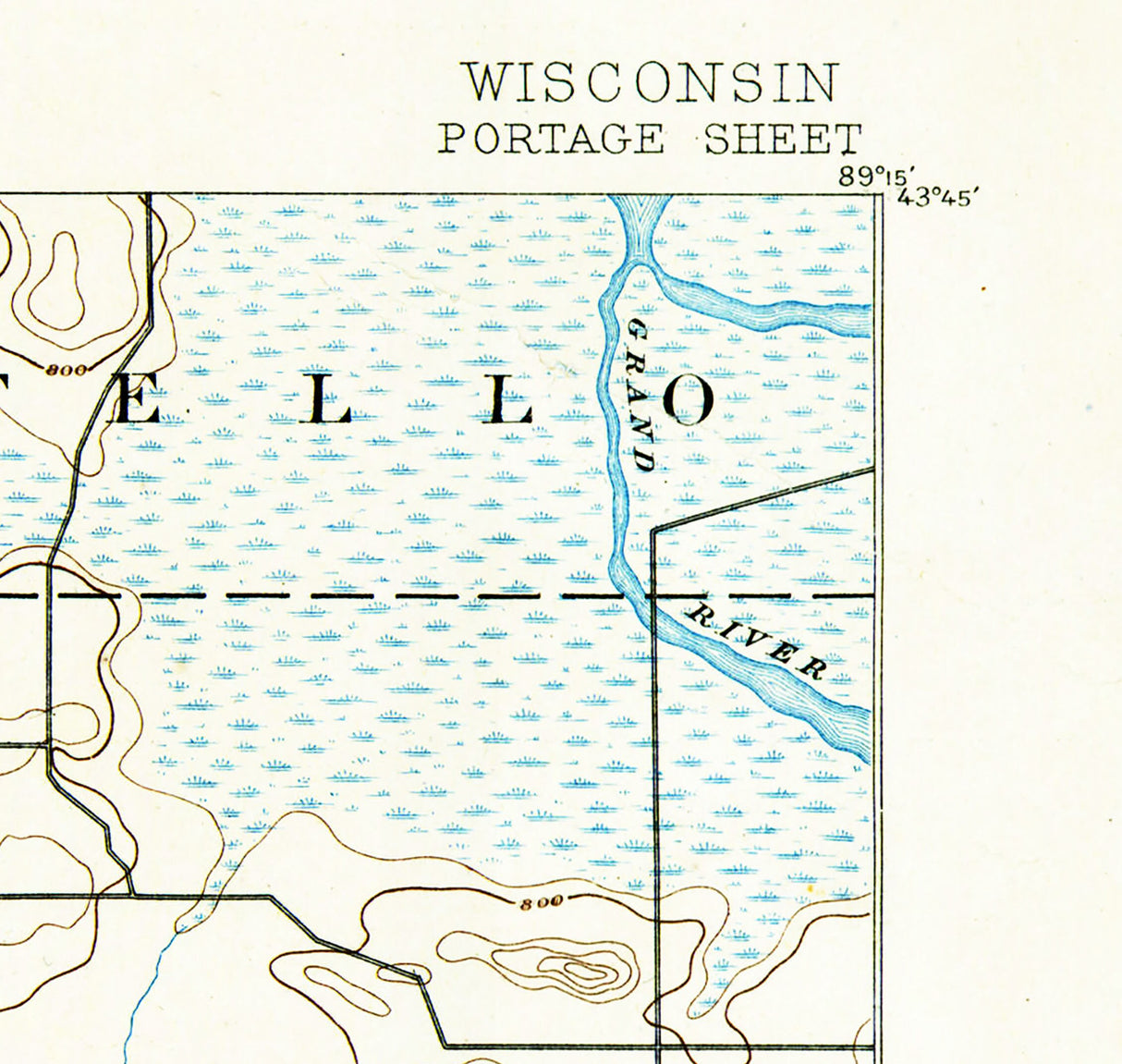 1894 Topo Map of Portage County Wisconsin