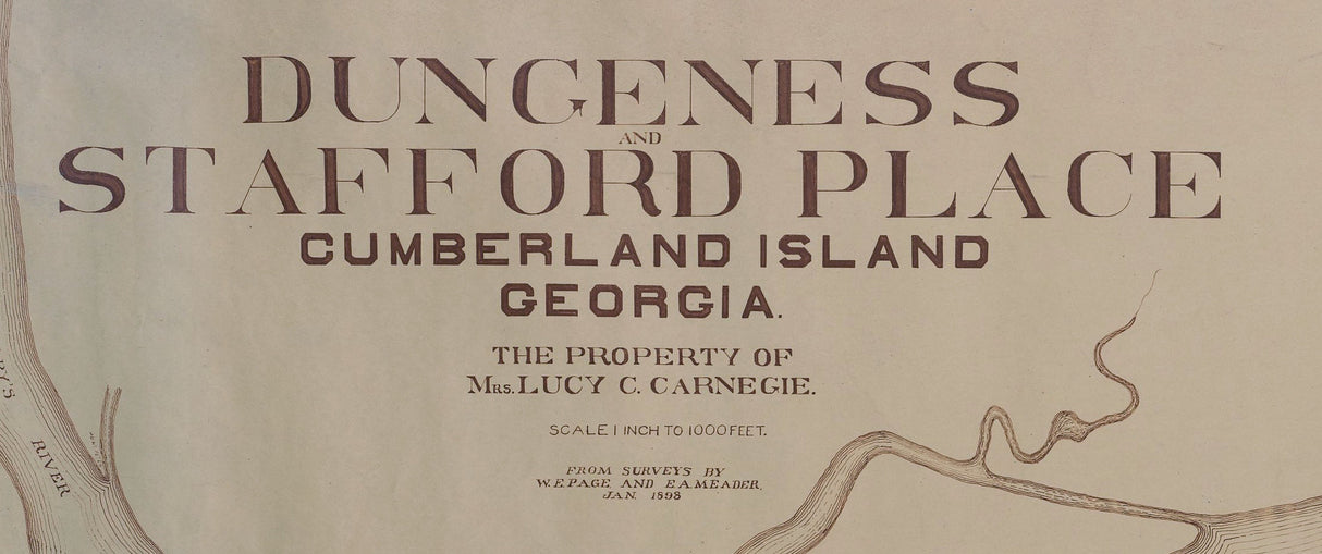 1898 Map of Cumberland Island Georgia