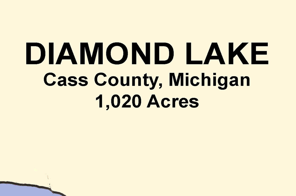 1920 Map of Diamond Lake Cass County Michigan