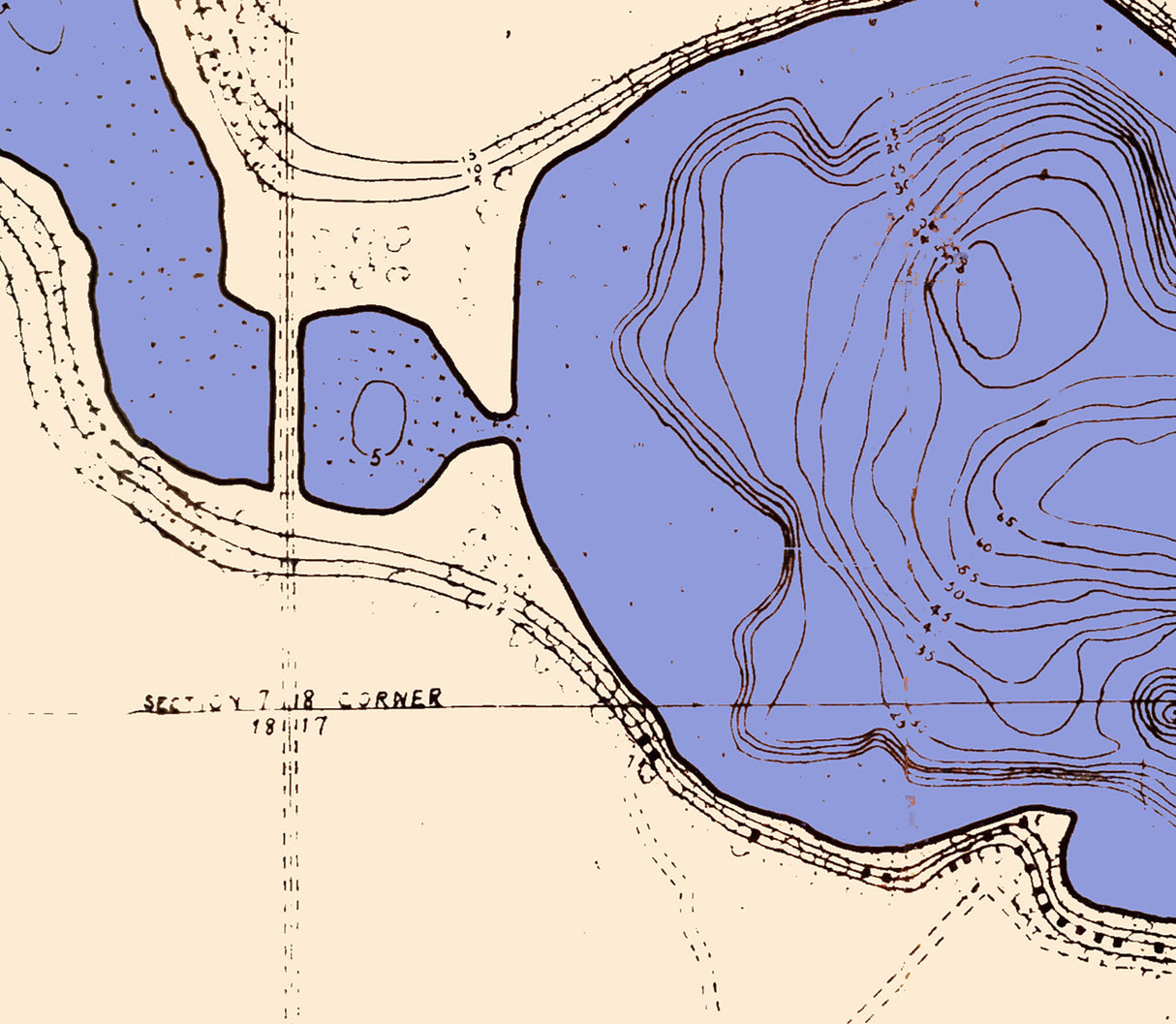 1923 Map of Crooked Lake Steuben County Indiana