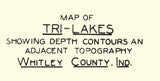 1925 Map of Tri-Lakes Whitley County Indiana