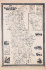 1856 Town Map of Dartmouth Bristol County Massachusetts