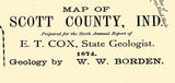 1874 Map of Scott County Indiana