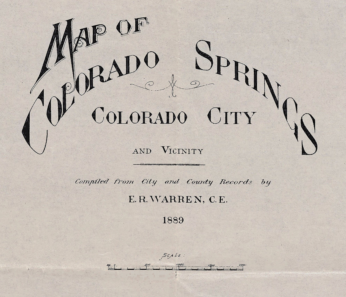 1889 Map of Colorado Springs Colorado