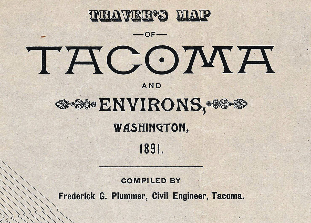 1891 Map of Tacoma Washington and Environs