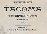1891 Map of Tacoma Washington and Environs