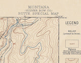 1897 Topo Map of Butte Silver Bow County Montana