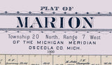1900 Map of Marion Township Osceola County Michigan