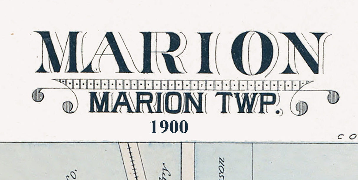 1900 Town Map of Marion Osceola County Michigan