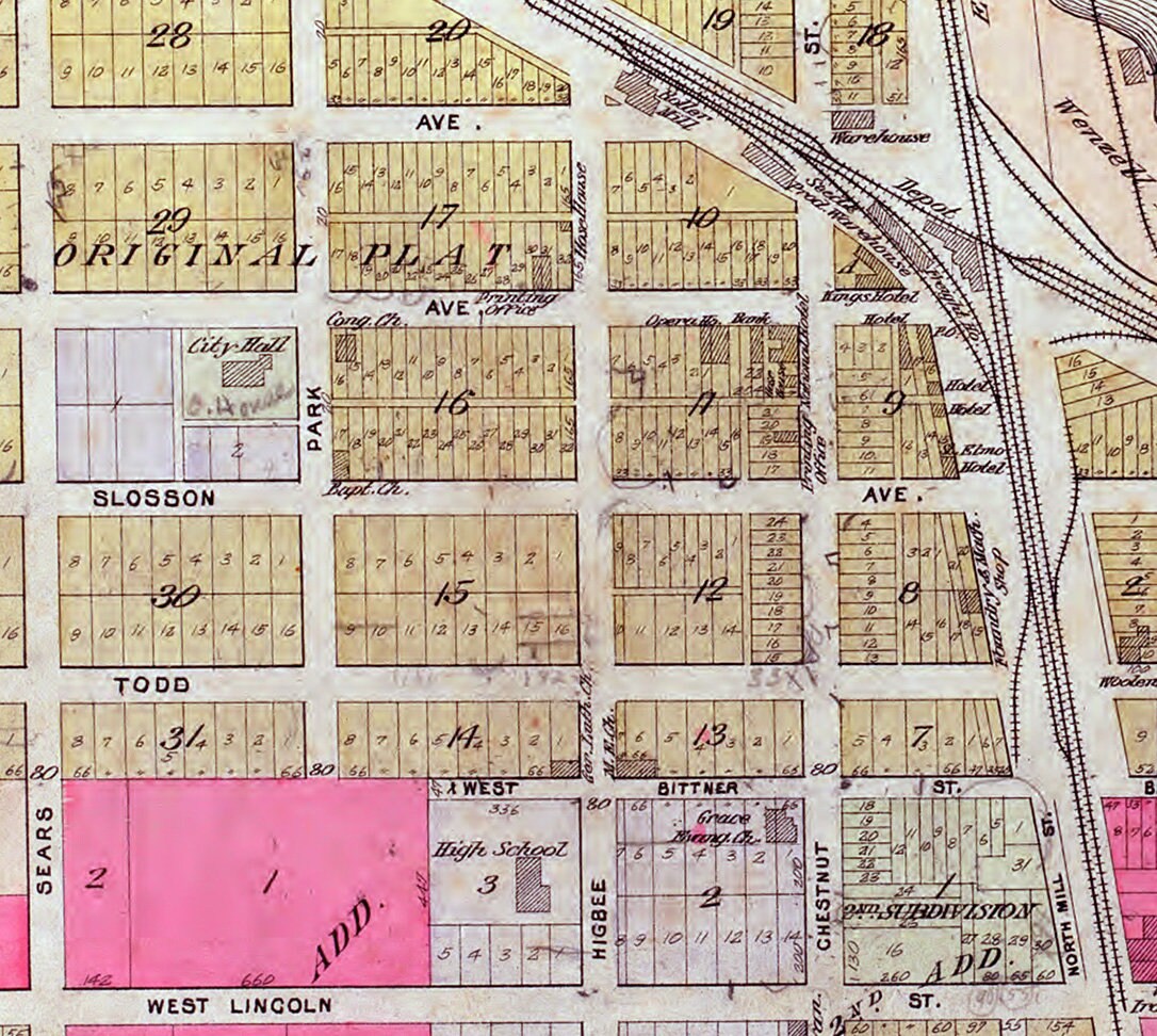 1900 Town Map of Reed City Osceola County Michigan