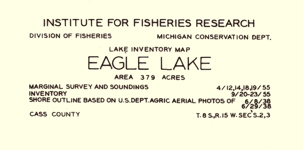 1960 Map of Eagle Lake Cass County Michigan