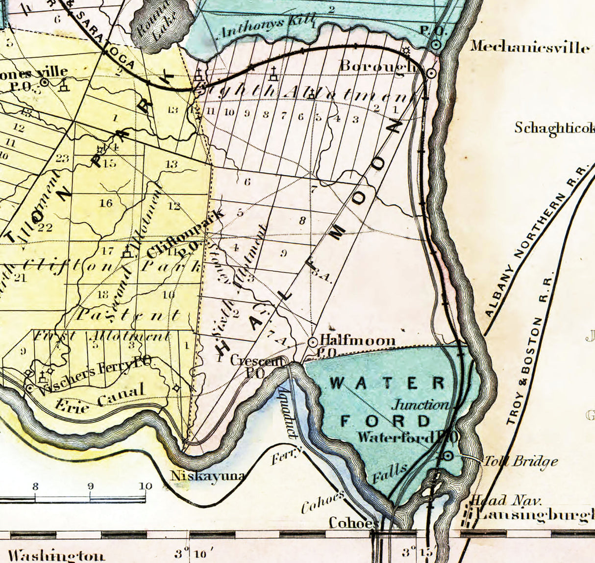 1855 Map of Saratoga County New York