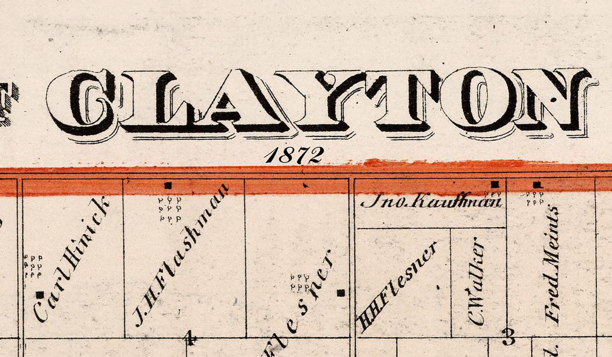 1872 Map of Clayton Township Adams County Illinois