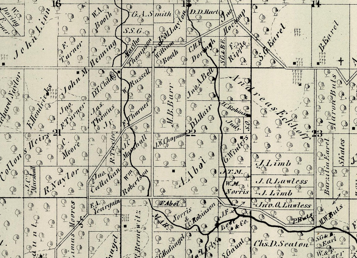 1872 Map of Columbus Township Adams County Illinois