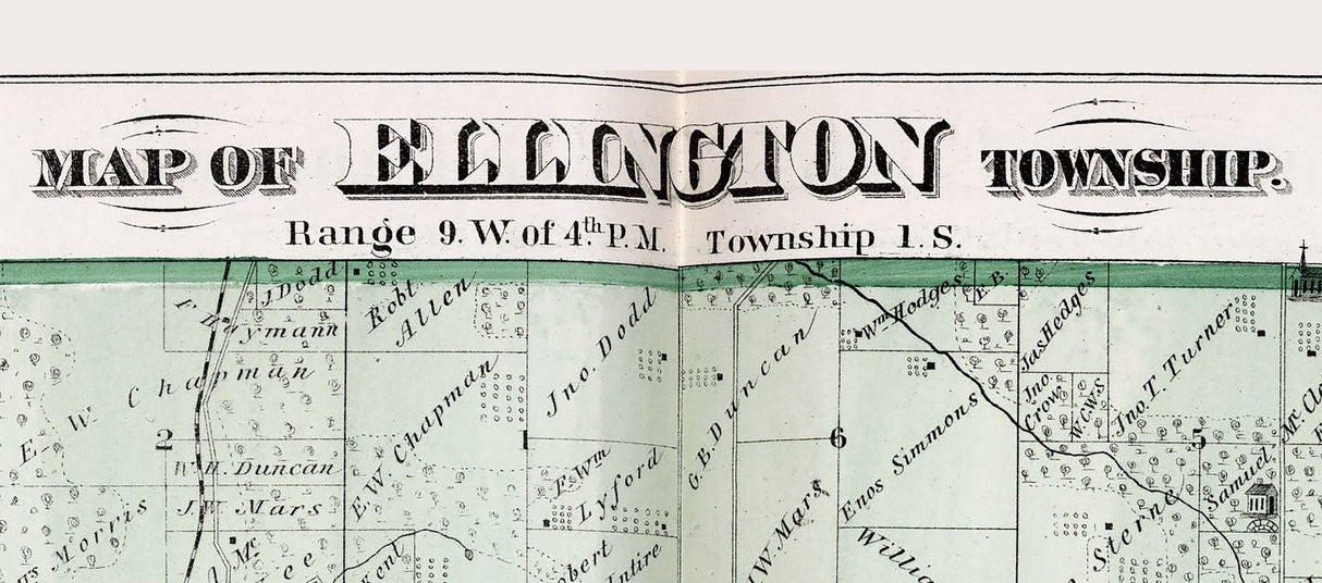 1872 Map of Ellington Township Adams County Illinois