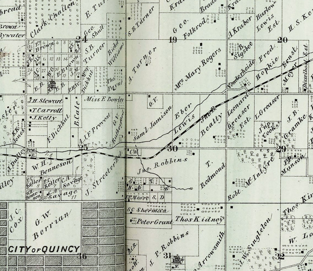 1872 Map of Ellington Township Adams County Illinois