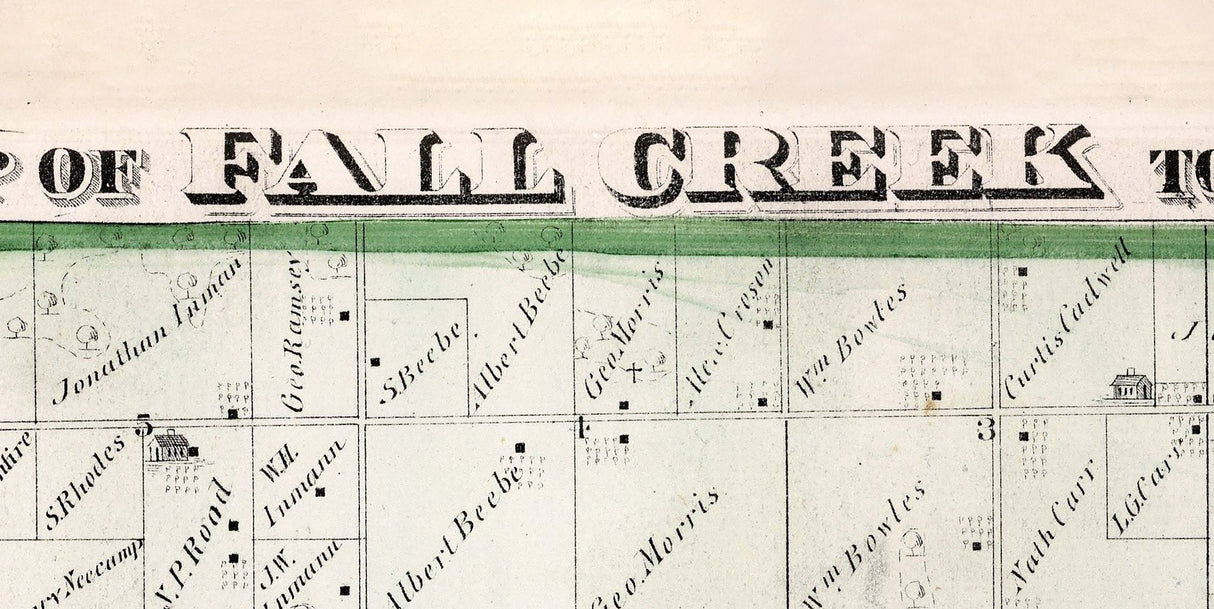 1872 Map of Fall Creek Township Adams County Illinois
