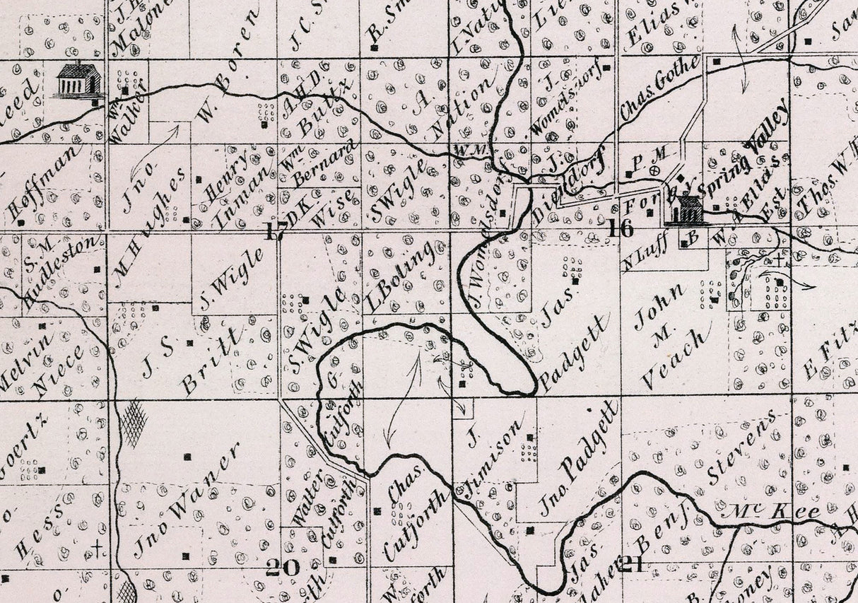 1872 Map of McKee Township Adams County Illinois