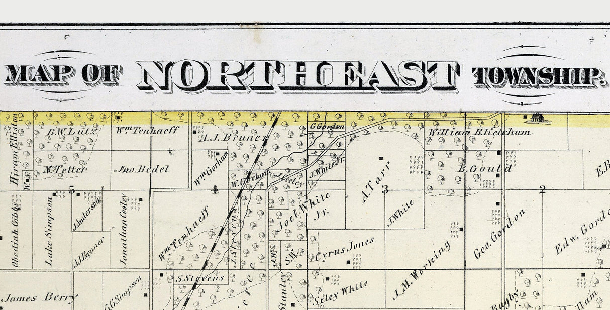 1872 Map of Northeast Township Adams County Illinois