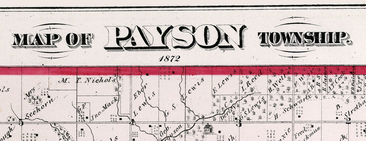 1872 Map of Payson Township Adams County Illinois