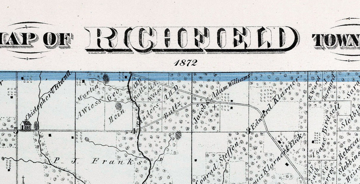 1872 Map of Richfield Township Adams County Illinois
