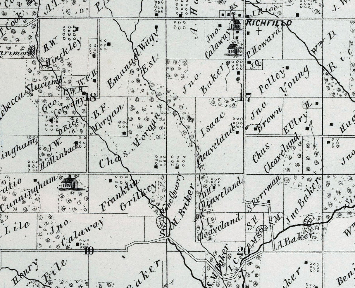 1872 Map of Richfield Township Adams County Illinois