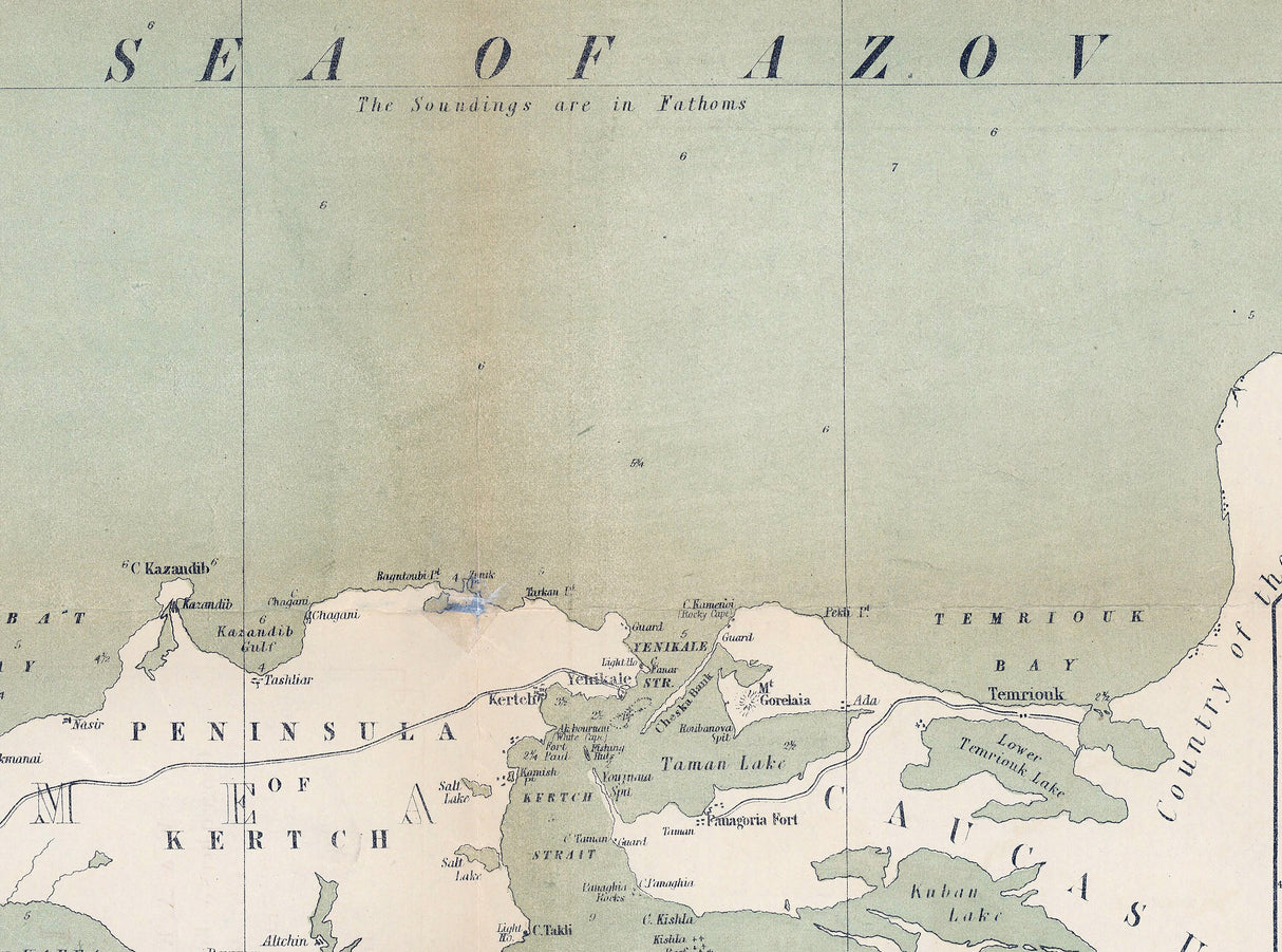 1855 Map of the Sea of Azov Ukraine Russia