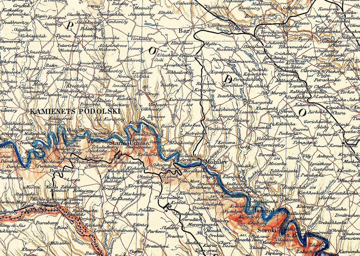 1919 Map of Kyiv Ukraine Region Kiev