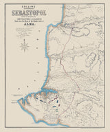 1855 Map of Sevastopol Crimea Ukraine Region