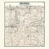 1873 Map of Delafield Township Waukesha County Wisconsin