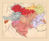 1918 Map of Austro Hungarian Ethnic Groups