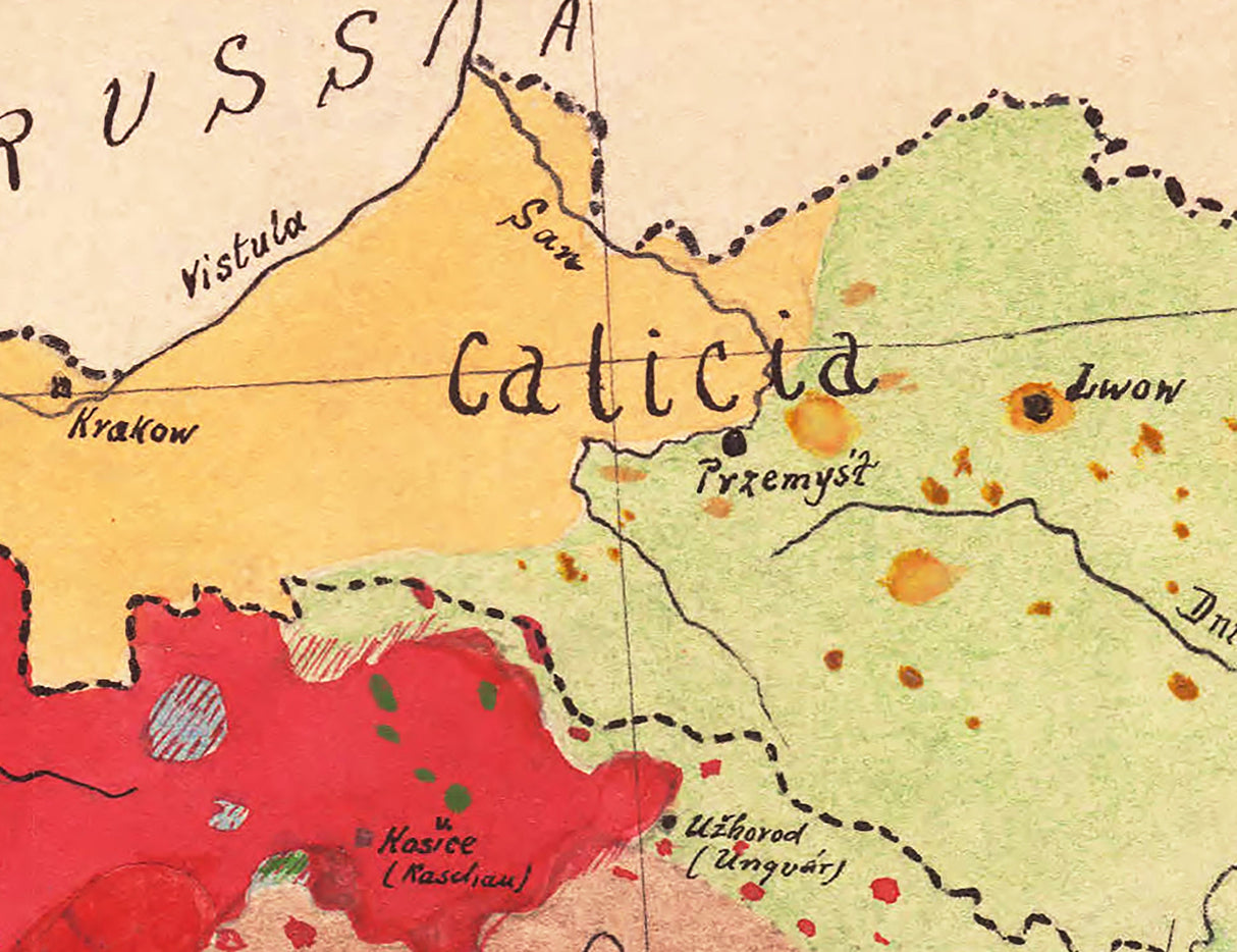 1918 Map of Austro Hungarian Ethnic Groups