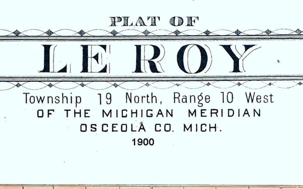 1900 Map of Le Roy Township Osceola County Michigan