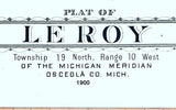 1900 Map of Le Roy Township Osceola County Michigan