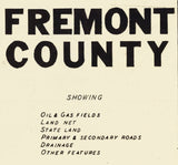 1936 Map of Fremont County Wyoming Oil and Gas Well Fields