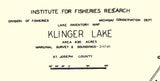 1941 Map of Klinger Lake St Joseph County Michigan