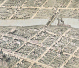 1871 Panoramic Map of Frankfort Franklin County Kentucky