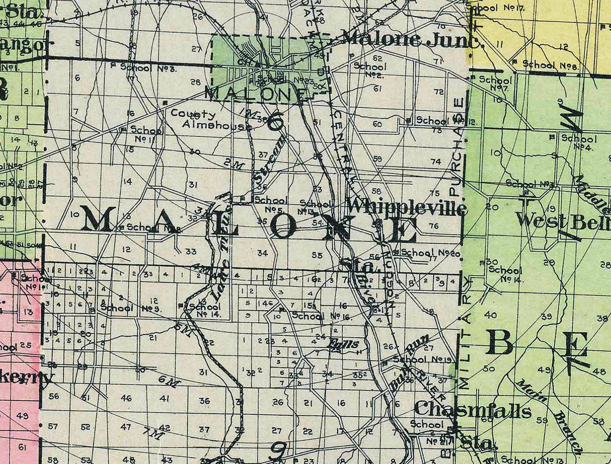 1910 Map of Franklin County New York