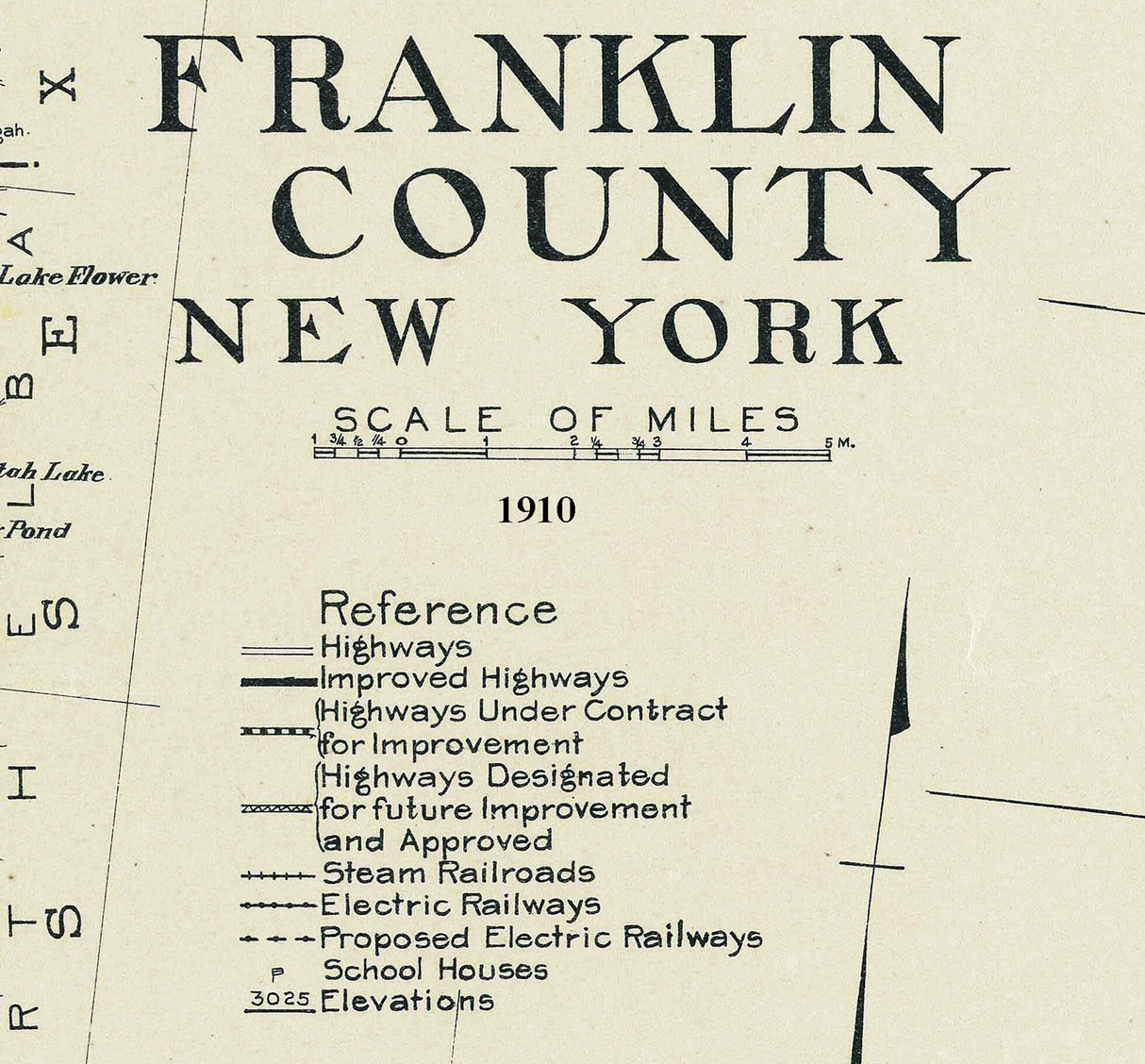 1910 Map of Franklin County New York