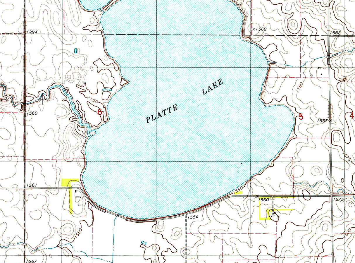 1979 Map of Platte Lake South Dakota