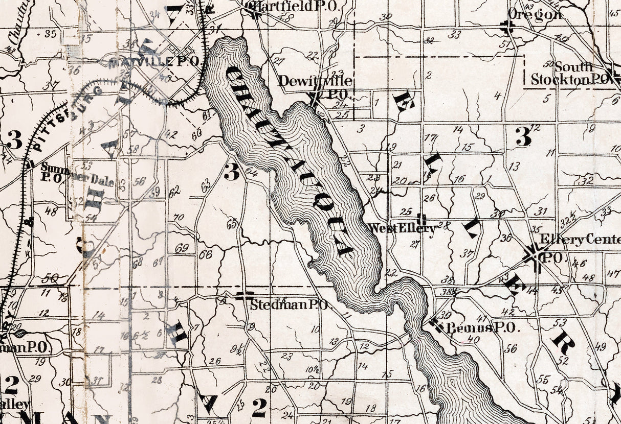 1873 Map of Chautauqua County New York
