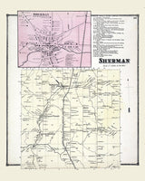 1867 Map of Sherman Township Chautauqua County New York